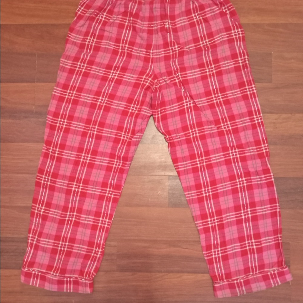 Women's Talbot's Pink Plaid Pajama Pants Large - Picture 2 of 3
